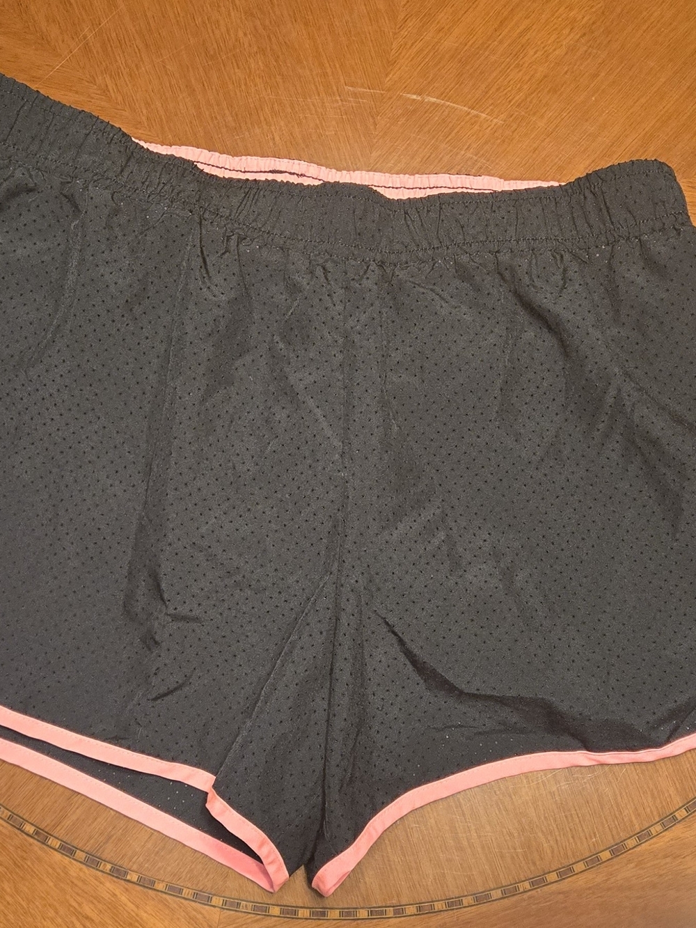 Xersion Black Athletic Mesh Shorts with Pink Trim
